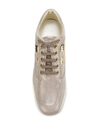 Женские золотые кожаные низкие кеды от Hogan