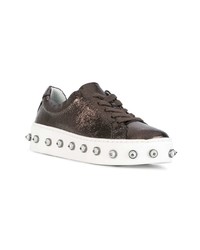 Женские золотые кожаные низкие кеды от Schutz