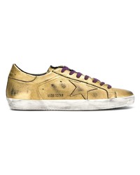 Мужские золотые кожаные низкие кеды от Golden Goose Deluxe Brand