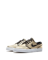 Мужские золотые кожаные низкие кеды от Nike