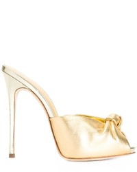 Золотые кожаные сабо от Giuseppe Zanotti Design