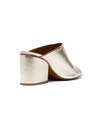 Золотые кожаные сабо от Clergerie