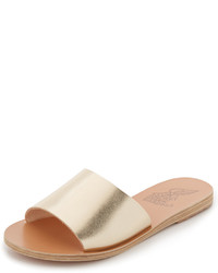 Золотые кожаные сандалии на плоской подошве от Ancient Greek Sandals