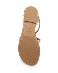 Золотые кожаные сандалии на плоской подошве от Call it SPRING