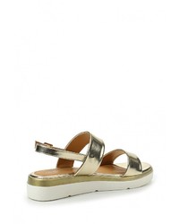 Золотые кожаные сандалии на плоской подошве от Coco Perla