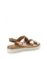 Золотые кожаные сандалии на плоской подошве от Coco Perla