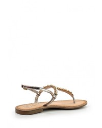 Золотые кожаные сандалии на плоской подошве от Gioseppo