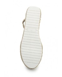 Золотые кожаные сандалии на плоской подошве от Ideal