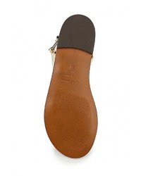 Золотые кожаные сандалии на плоской подошве от MAX&amp;Co