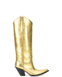 Золотые кожаные сапоги от Maison Margiela
