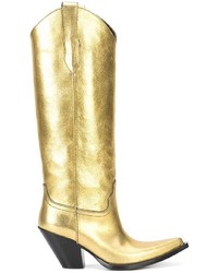 Золотые кожаные сапоги от Maison Margiela