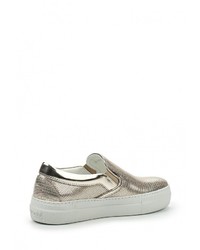 Женские золотые кожаные слипоны от Baldinini