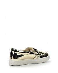 Женские золотые кожаные слипоны от Catisa