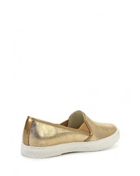 Женские золотые кожаные слипоны от Daze