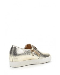 Женские золотые кожаные слипоны от GLAMforever