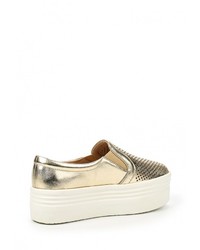 Женские золотые кожаные слипоны от Guapissima