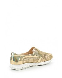 Женские золотые кожаные слипоны от Ideal