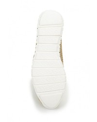 Женские золотые кожаные слипоны от Ideal