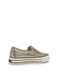 Женские золотые кожаные слипоны от Keddo