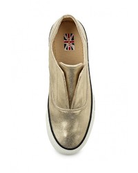 Женские золотые кожаные слипоны от Keddo