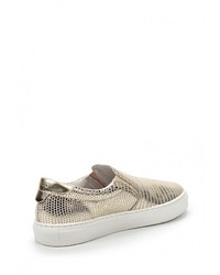 Женские золотые кожаные слипоны от Liu Jo