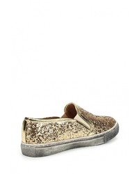 Женские золотые кожаные слипоны от Mada-Emme