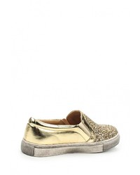 Женские золотые кожаные слипоны от Mada-Emme