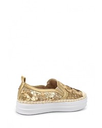 Женские золотые кожаные слипоны от Springway