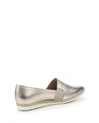 Женские золотые кожаные слипоны от Tamaris