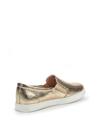 Женские золотые кожаные слипоны от Vitacci