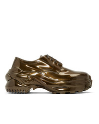 Золотые кожаные туфли дерби от Maison Margiela