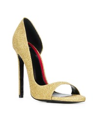 Золотые кожаные туфли с вырезом от Maison Ernest