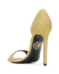 Золотые кожаные туфли с вырезом от Maison Ernest