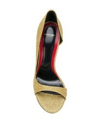 Золотые кожаные туфли с вырезом от Maison Ernest