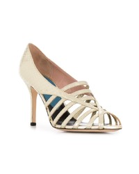 Золотые кожаные туфли с вырезом от Emilio Pucci