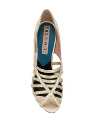 Золотые кожаные туфли с вырезом от Emilio Pucci
