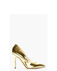 Золотые кожаные туфли от Brian Atwood