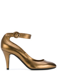 Золотые кожаные туфли от Casadei
