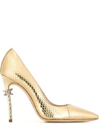 Золотые кожаные туфли от Dsquared2