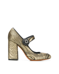 Золотые кожаные туфли от Etro