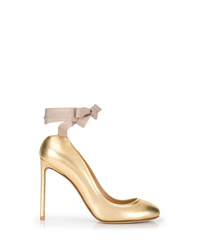 Золотые кожаные туфли от Francesco Russo