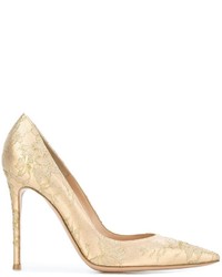 Золотые кожаные туфли от Gianvito Rossi