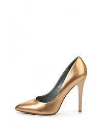 Золотые кожаные туфли от Inario