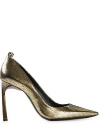 Золотые кожаные туфли от Lanvin