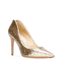 Золотые кожаные туфли от Alexander McQueen