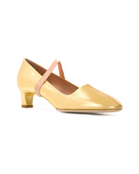 Золотые кожаные туфли от Santoni