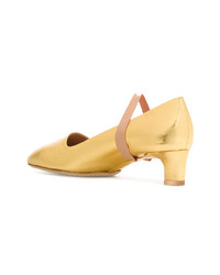 Золотые кожаные туфли от Santoni