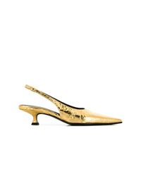Золотые кожаные туфли от MM6 MAISON MARGIELA