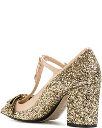 Золотые кожаные туфли от No.21