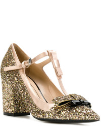 Золотые кожаные туфли от No.21